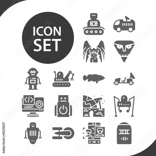 Simple set of fabrication related filled icons.