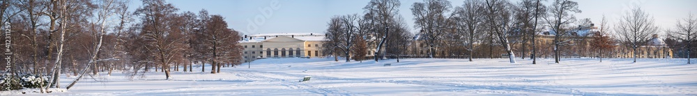 Winter view at the island Drottningholm park a winter day in Stockholm. Winter view at the island Drottningholm park a winter day in Stockholm.