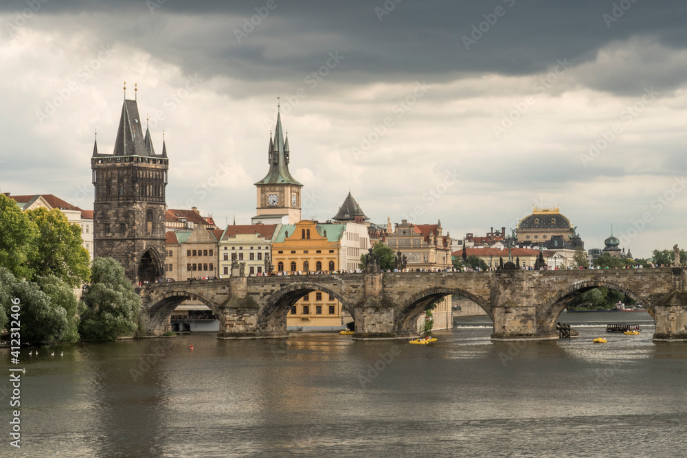 Prague under Thunderclouds, view towards Charles Bridge Prague under Thunderclouds, view towards Charles Bridge