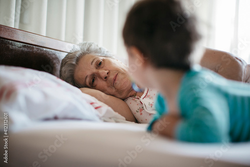 Grandmother with her granson photo