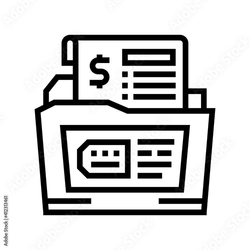 dossier allowance line icon vector. dossier allowance sign. isolated contour symbol black illustration