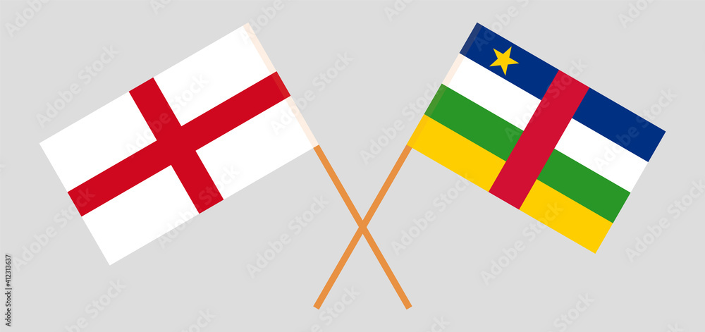 Crossed flags of England and Central African Republic