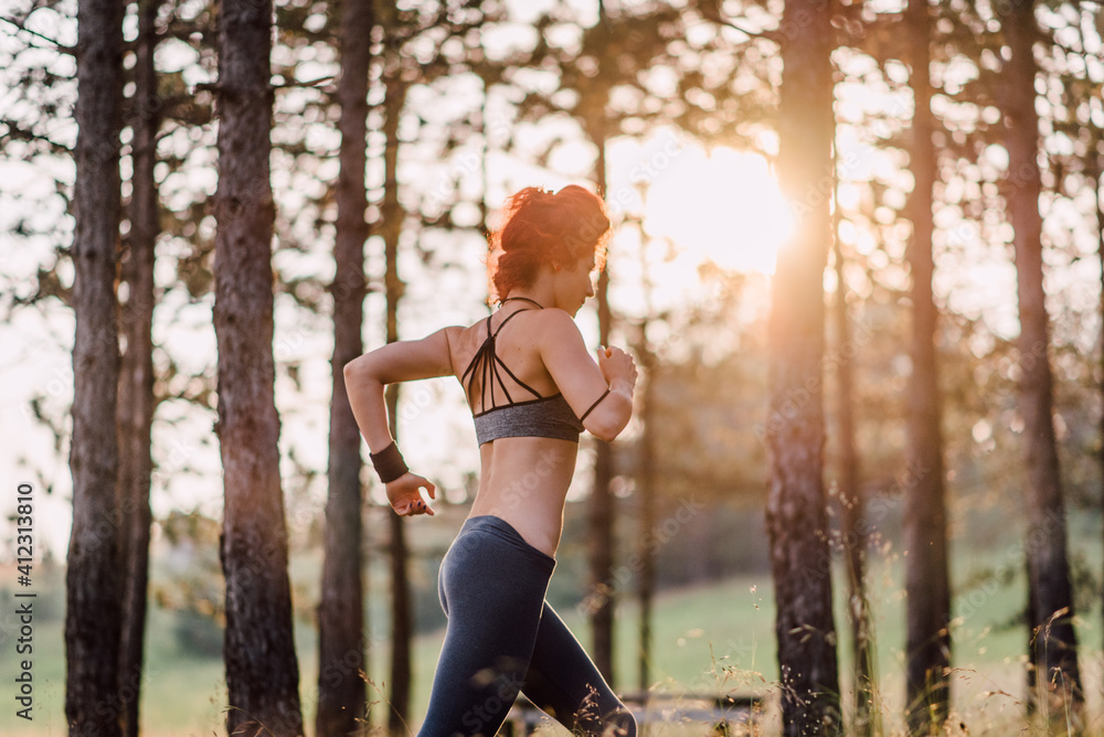 Young attractive woman running outdoor Young attractive woman running outdoor