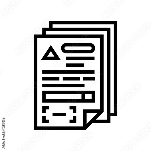 documents for allowance line icon vector. documents for allowance sign. isolated contour symbol black illustration © vectorwin