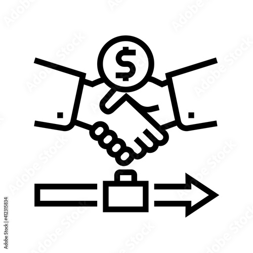 severance pay allowance line icon vector. severance pay allowance sign. isolated contour symbol black illustration