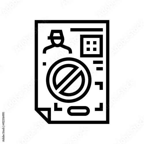 denial allowance line icon vector. denial allowance sign. isolated contour symbol black illustration