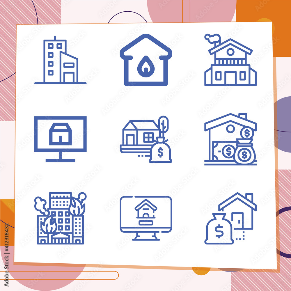 Simple set of 9 icons related to complex number Simple set of 9 icons related to complex number