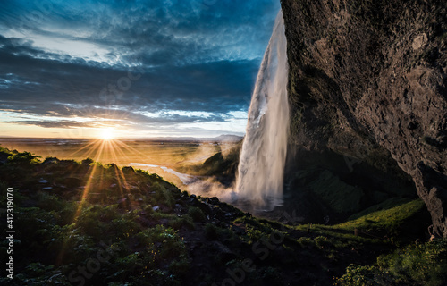 Icelandic waterfall Seljalandsfoss