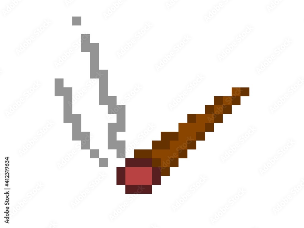 Smoking jamb of marijuana pixel icon. Burning cigarette with narcotic smoke legal dope for vector relaxation. Smoking jamb of marijuana pixel icon. Burning cigarette with narcotic smoke legal dope for vector relaxation.