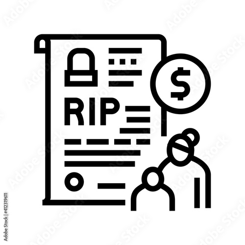 loss of breadwinner allowance line icon vector. loss of breadwinner allowance sign. isolated contour symbol black illustration