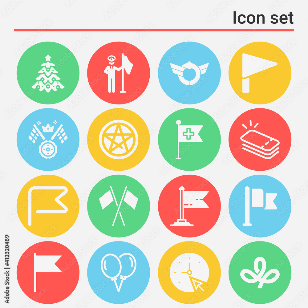 16 pack of waving filled web icons set 16 pack of waving filled web icons set