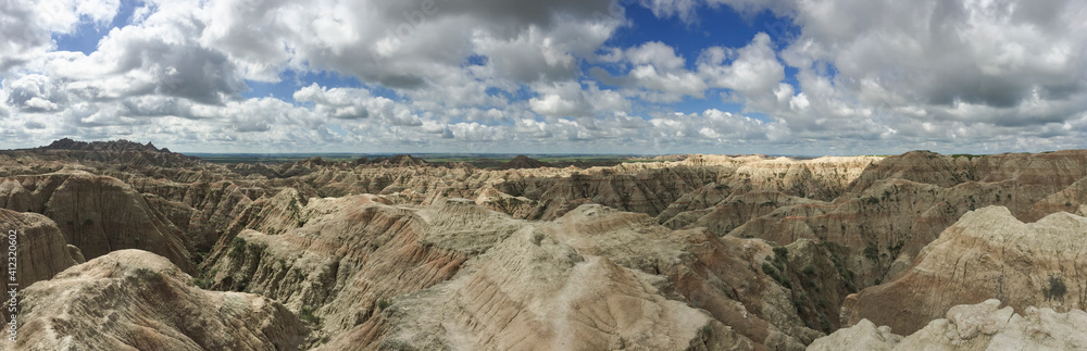 Panoramic view of Badlands National Park, USA
