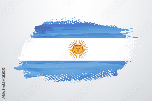 Argentina brush paint flag