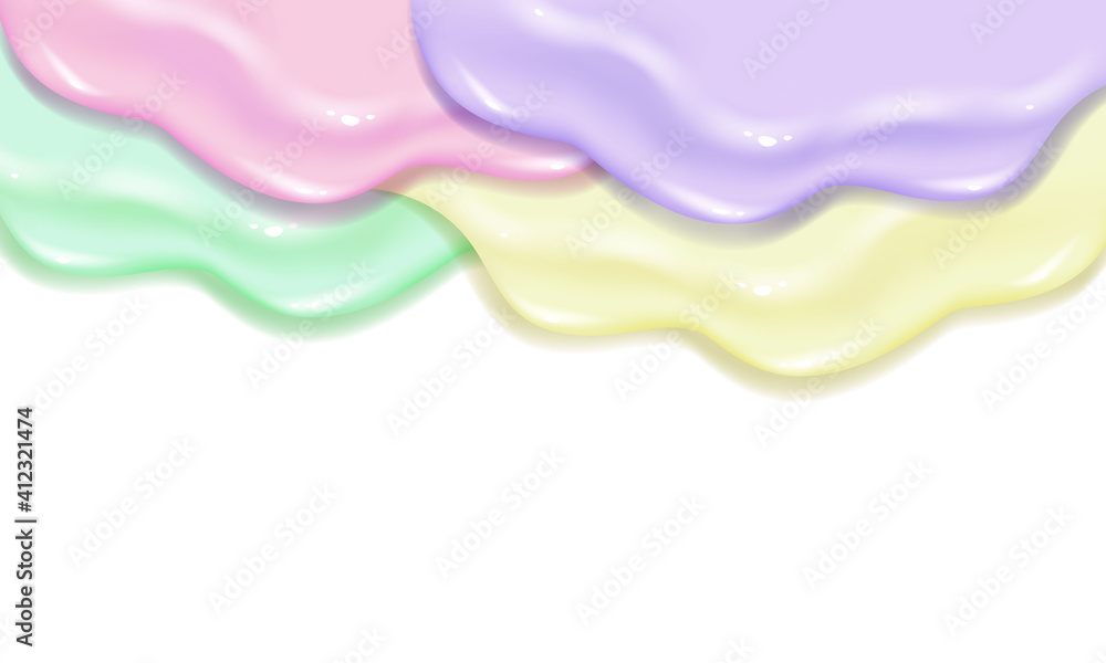 Spreading paint, varnish, caramel or jam.
Slime vector texture.Stylish acrylic or watercolor liquid layered colorful painting concept. Spreading paint, varnish, caramel or jam.
Slime vector texture.Stylish acrylic or watercolor liquid layered colorful painting concept.