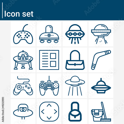 Simple set of objectivity related lineal icons.