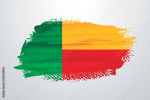 Canvas Print Benin brush paint flag