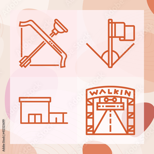 Simple set of avenue related lineal icons