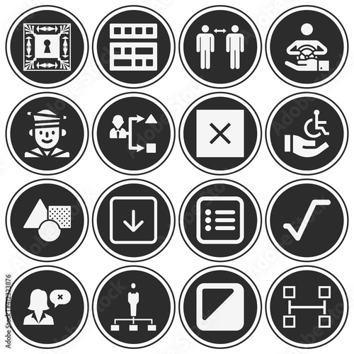 16 pack of racial  filled web icons set