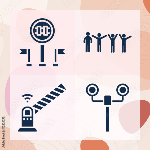 Simple set of roads related filled icons