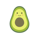 Cute funny green smiling avocado vector design