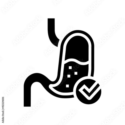 normal workin digestion system glyph icon vector. normal workin digestion system sign. isolated contour symbol black illustration