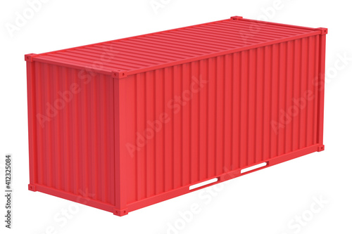 Metal container for the carriage of goods by sea, air and road isolated on white background. 3d rendering