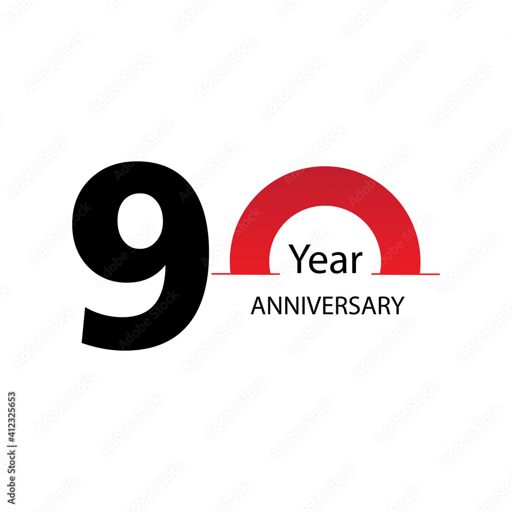 Year Anniversary Logo Vector Template Design Illustration white and red Year Anniversary Logo Vector Template Design Illustration white and red