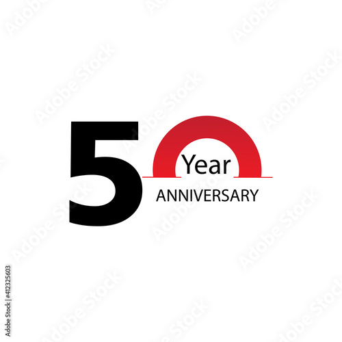 Year Anniversary Logo Vector Template Design Illustration white and red