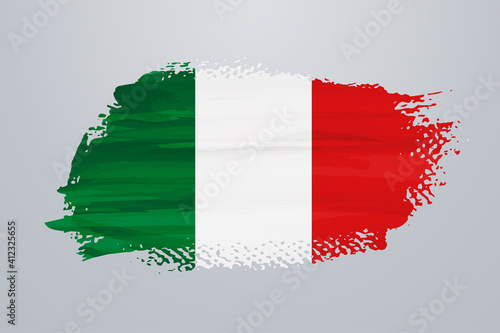 Italy brush paint flag