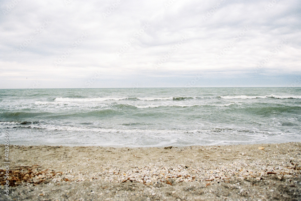 Beach in the summer on a cloudy day Beach in the summer on a cloudy day