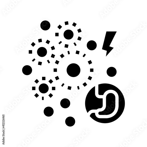 infection digestion system glyph icon vector. infection digestion system sign. isolated contour symbol black illustration