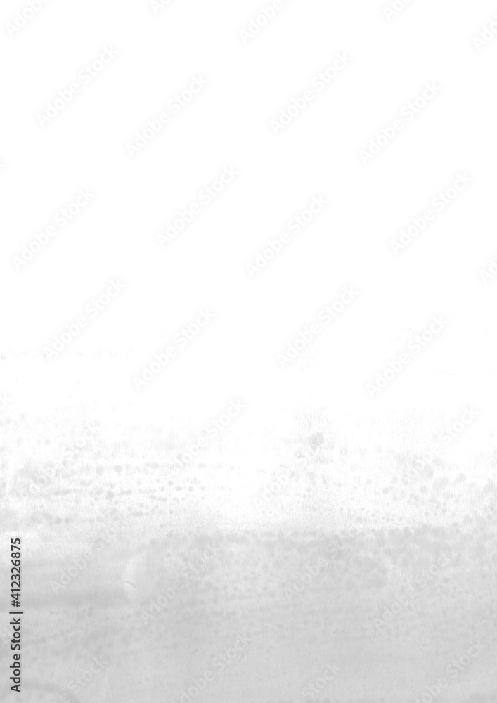 Obraz premium White ink and watercolor texture on white paper background. Gradient paint strokes and decalcomania effect. Hand-painted gouache abstract image. Mess on the canvas.
