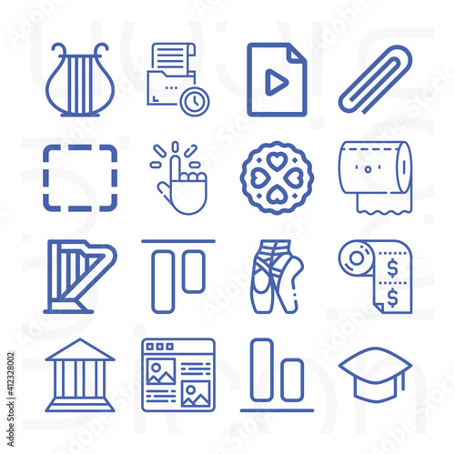 16 pack of column  lineal web icons set