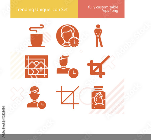 Simple set of till related filled icons.