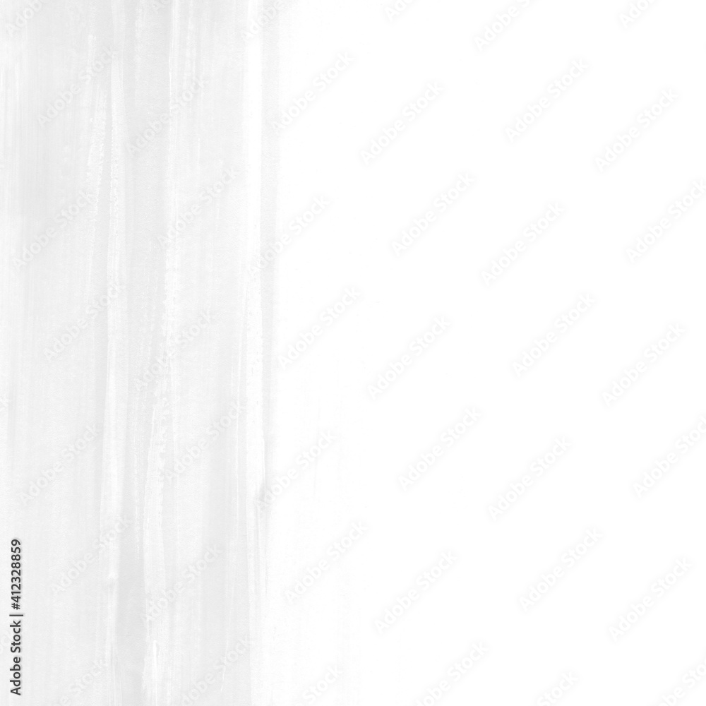 Obraz premium White ink and watercolor texture on white paper background. Gradient paint strokes and decalcomania effect. Hand-painted gouache abstract image. Mess on the canvas.