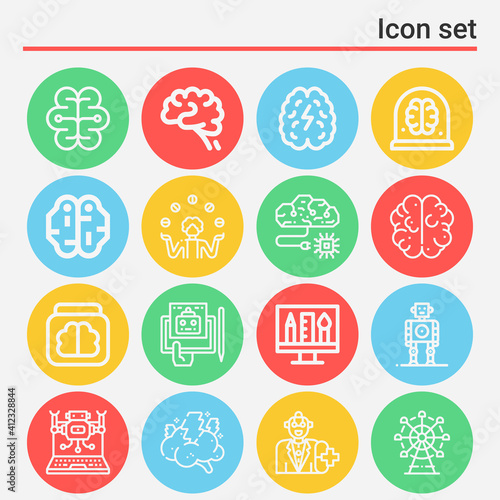 16 pack of cortex  lineal web icons set