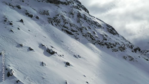 Flug durch Alpen mit Wildtieren