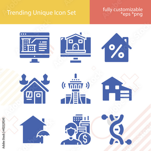 Simple set of inheritance related filled icons.