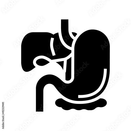 gastrointestinal tract glyph icon vector. gastrointestinal tract sign. isolated contour symbol black illustration