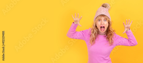 isolated adult woman with astonished expression