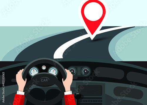GPS Car Navigation with Destination Point - Pin