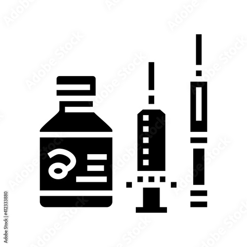 medicaments and preparations glyph icon vector. medicaments and preparations sign. isolated contour symbol black illustration