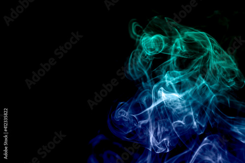 Movement of smoke, Abstract smoke color smoke on black background