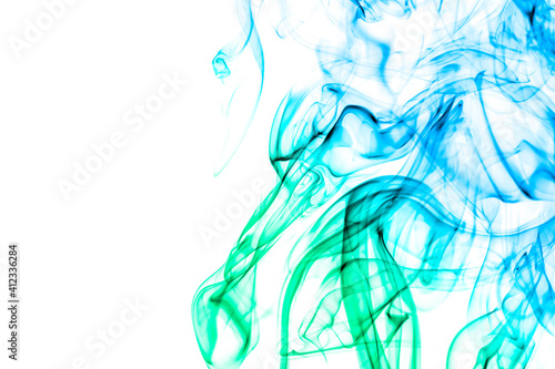 Movement of smoke, Abstract smoke color smoke on white background