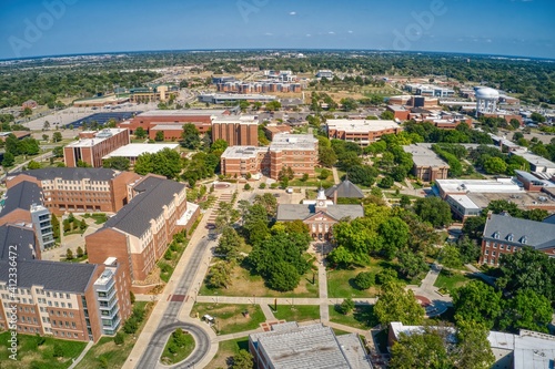 Aerial View of Wichita State University during Summer Break photo