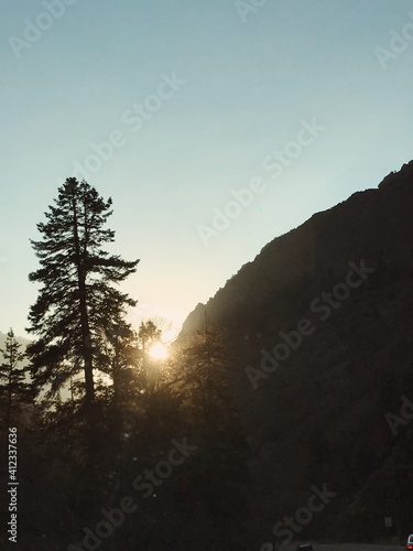 The wasatch mountains at sunset photo