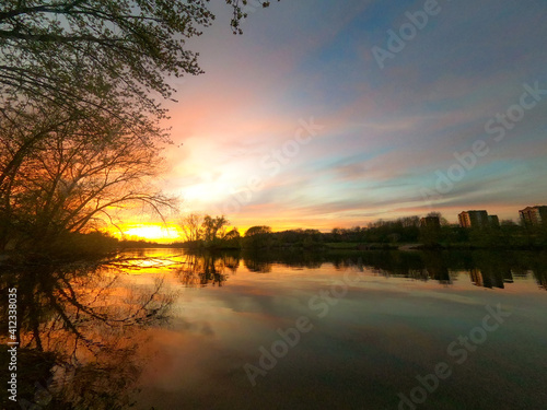 sunset over the river © Lukasz