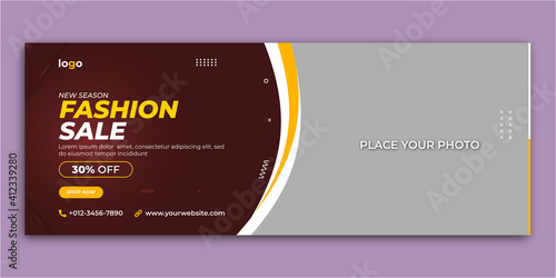 Fashion sale social media cover post banner design templates