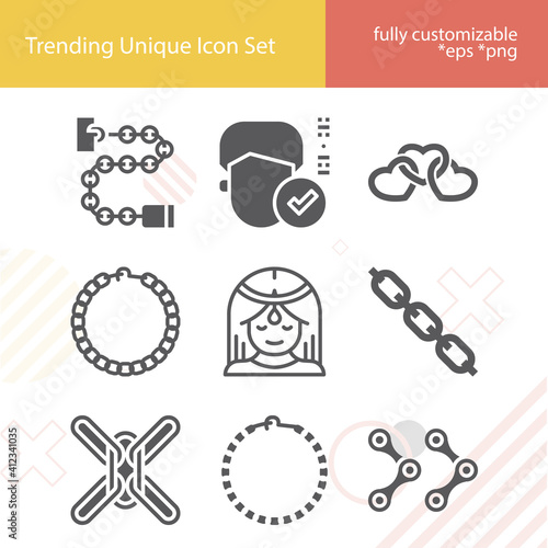 Simple set of mountain range related filled icons.