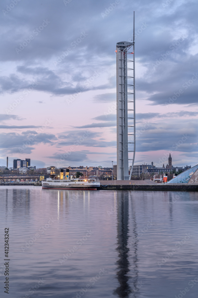 Glasgow Tower at Pacific Quay, Clyde, Glasgow